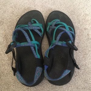 Blue and Green Chacos